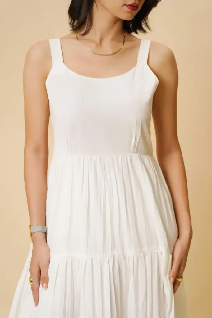 TIER LONG DRESS (WHITE)