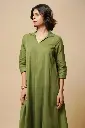 OLIVE GREEN SHIRT DRESS