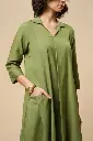 OLIVE GREEN SHIRT DRESS
