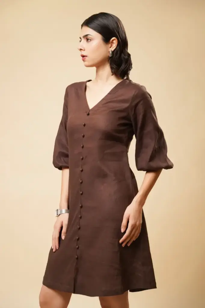 LINEN BROWN ONE PIECE