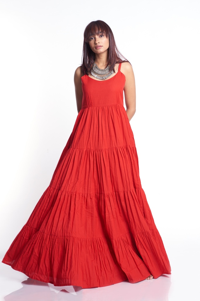 LONG SPEGHETTI DRESS