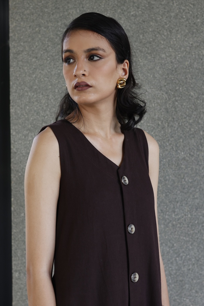 A-LINE ONE PIECE WITH POCKETS (BROWN)