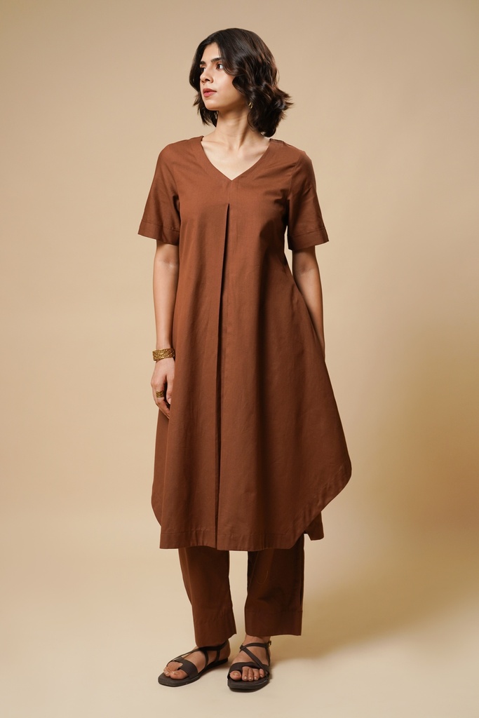 CENTER PLEATED KURTA SET